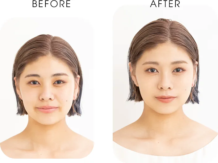 20代向けメイクのビフォーアフター